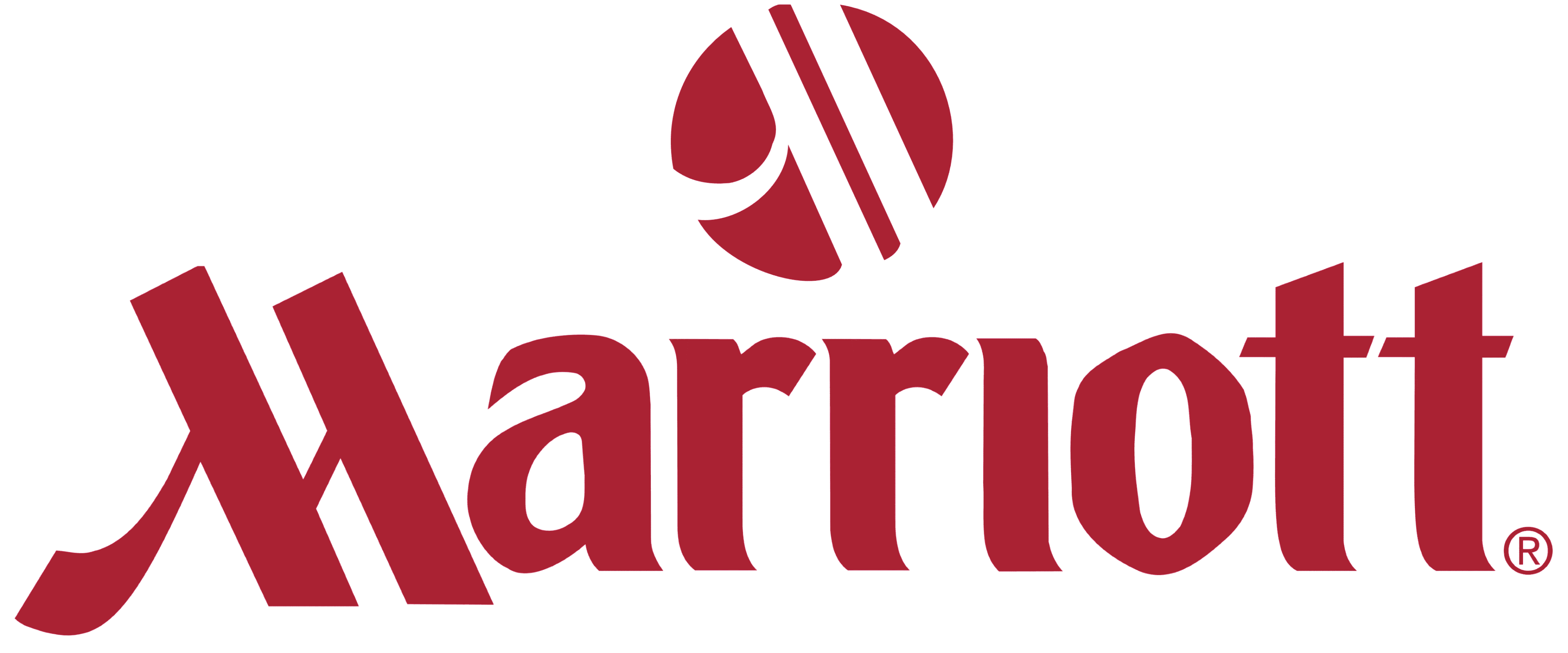 Red Marriott logo on black background