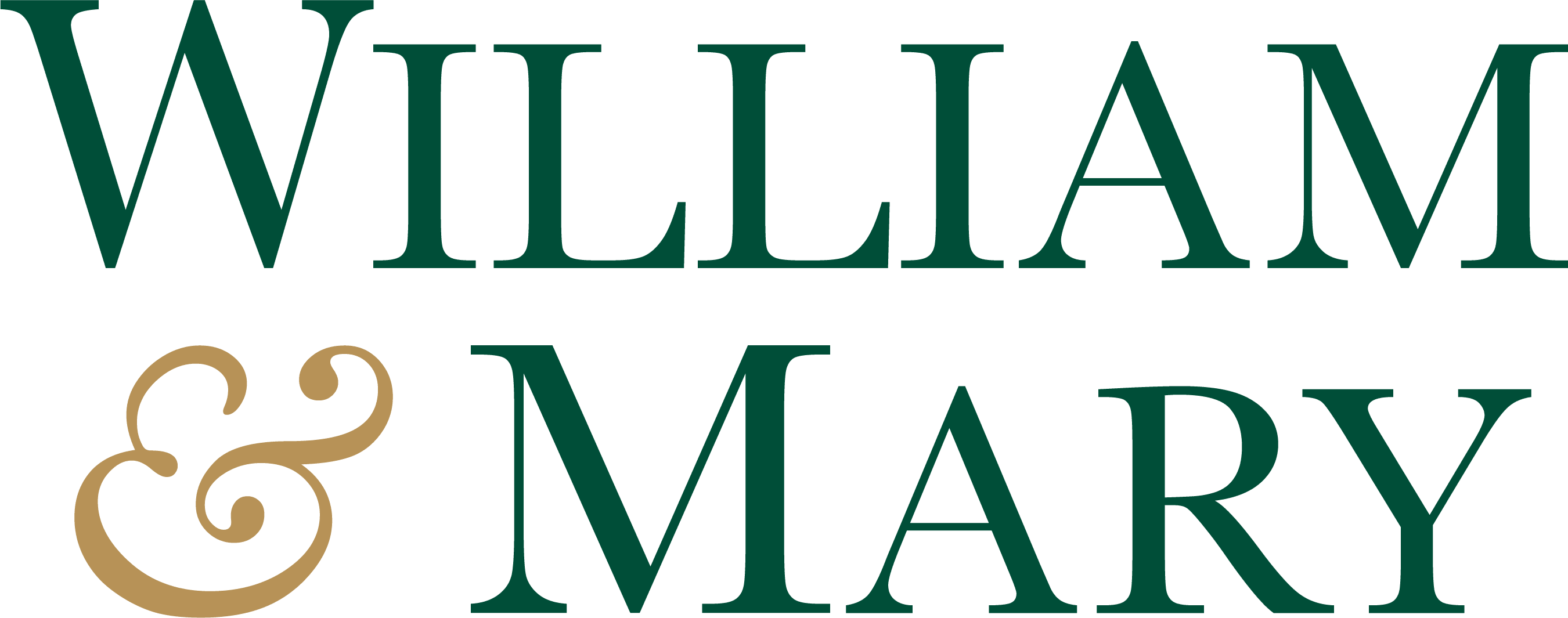 William and Mary logo in green and gold