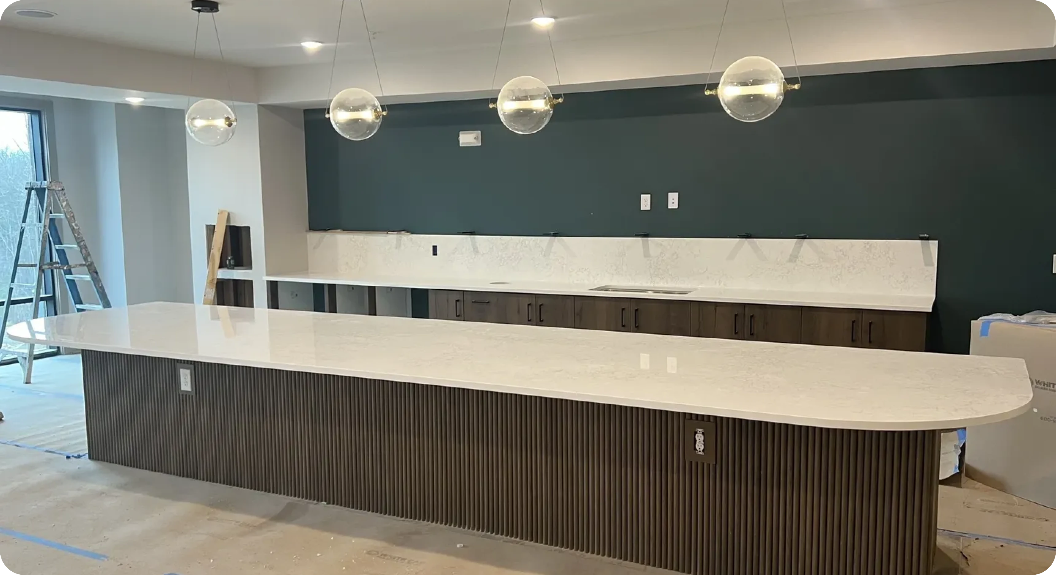Contemporary kitchen under construction